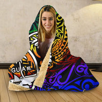 Guam Hooded Blanket - Rainbow Polynesian Pattern - Polynesian Pride
