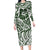 Hawaiian Long Sleeve Dress Hibiscus Polynesian Pattern Green Long Dress Green - Polynesian Pride