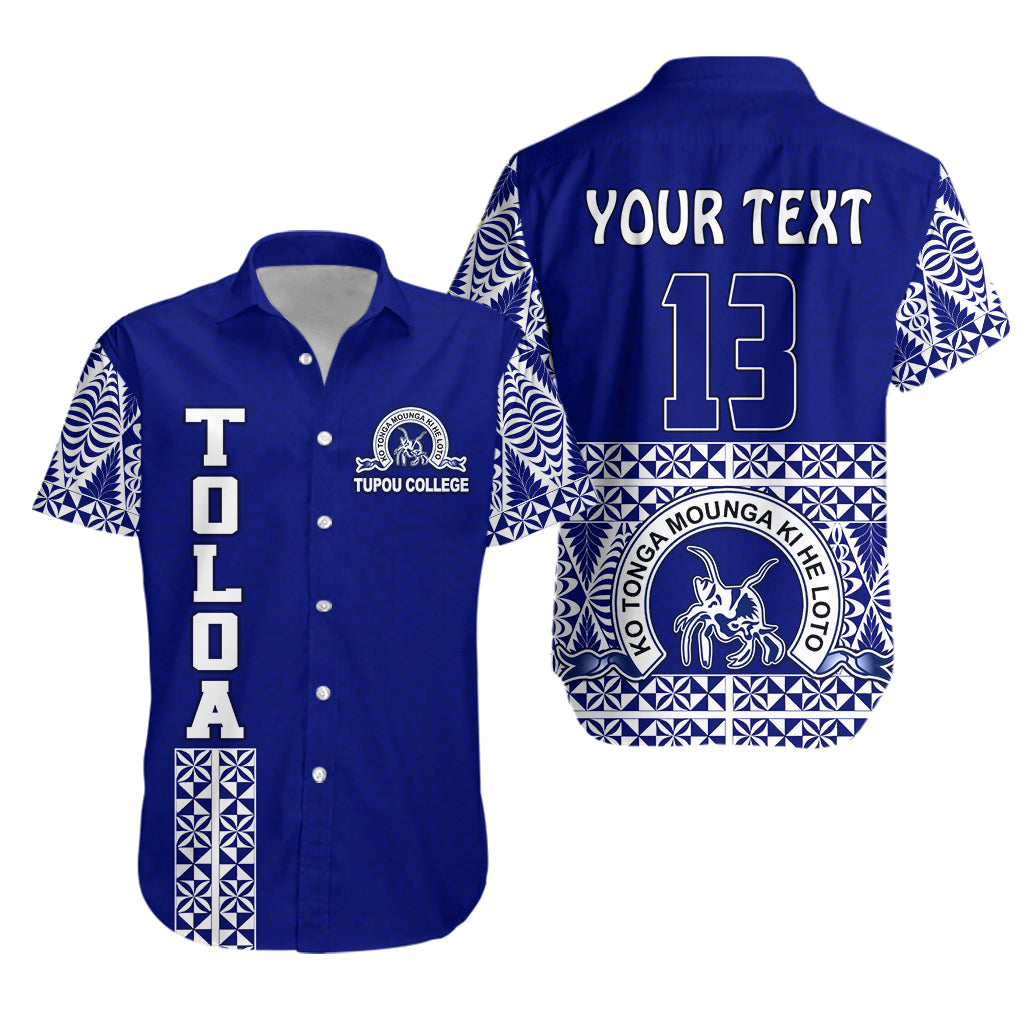 (Custom Personalised) TOLOA Hawaiian Shirt Tupou College Tonga Pattern LT13 Unisex Blue - Polynesian Pride