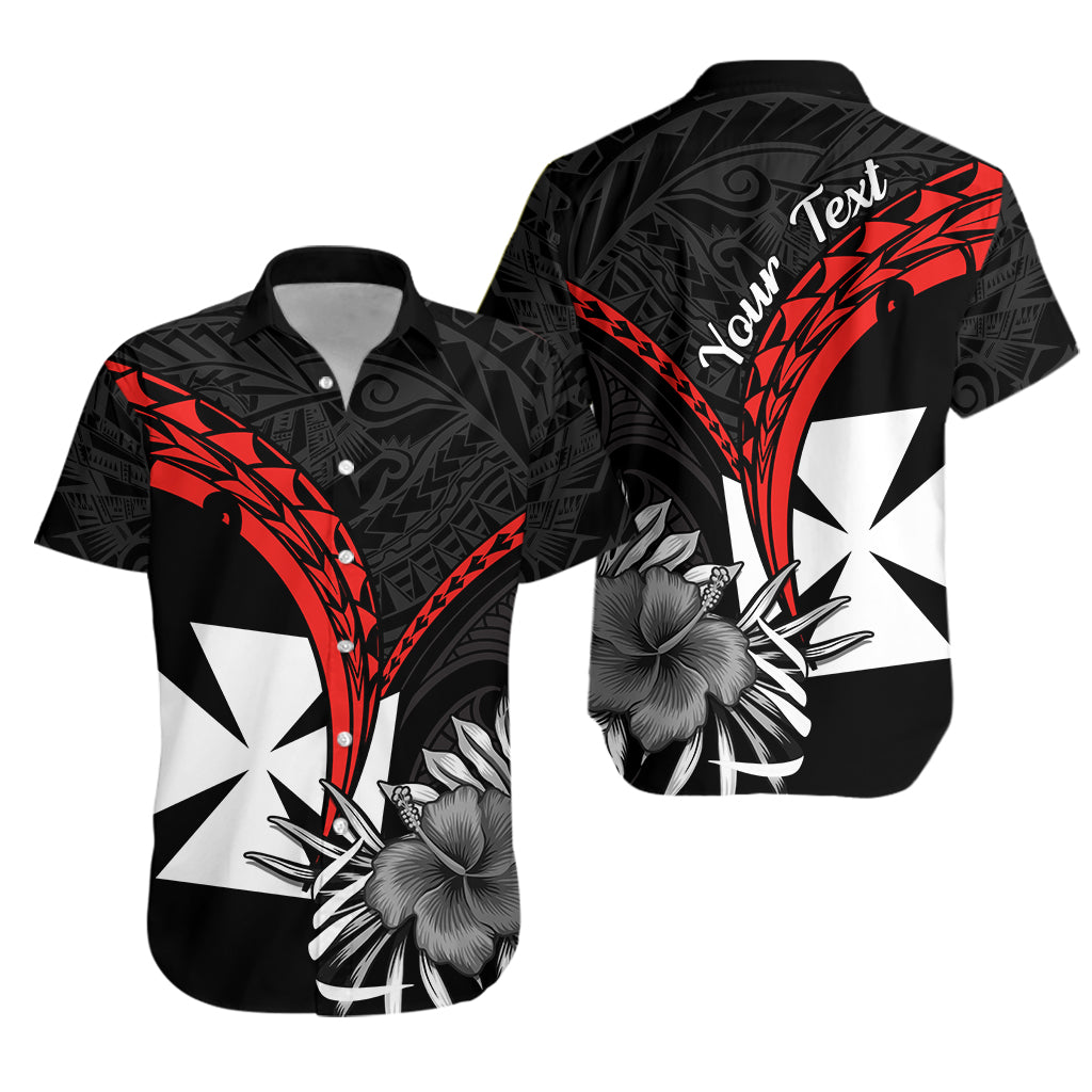 (Custom Personalised) Wallis et Futuna Hawaiian Shirt Polynesian Pattern and Hibiscus Flowers Version Black LT13 Unisex Black - Polynesian Pride