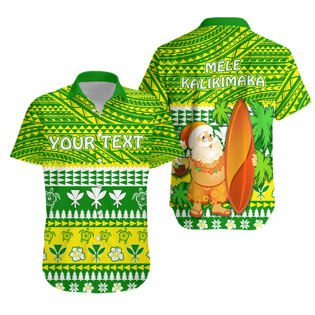 (Custom Personalised) Hawaii Christmas Hawaiian Shirt Polynesian Mele Kalikimaka Santa Claus LT13 Unisex Green - Polynesian Pride