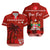 Custom Bula Fiji Matching Hawaiian Shirt and Dress Fijian Tapa Patterns with Palm Tree Red Ver.02 LT13 - Polynesian Pride