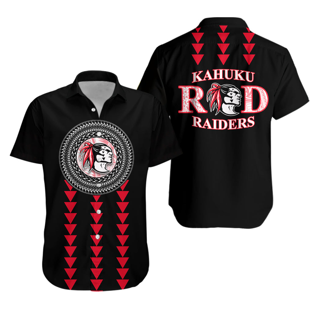 Red Raiders Hawaiian Shirt Kahuku School LT13 Unisex Black - Polynesian Pride