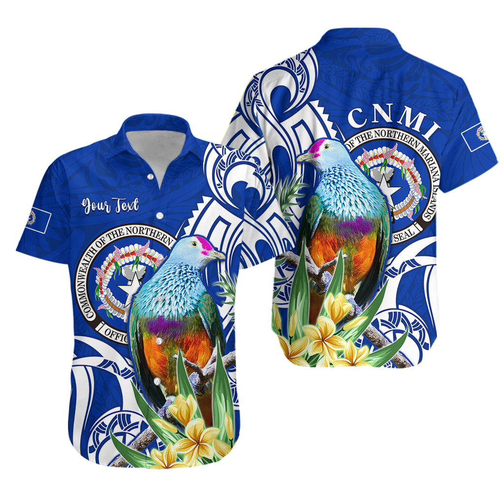 (Custom Personalised) Northern Mariana Islands Hawaiian Shirt Mariana Fruit Dove Mix Frangipani Flowers LT13 Unisex Blue - Polynesian Pride