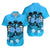 Hawaii Skull Hawaiian Shirt Mysterious Polynesia and Blue Flowers LT13 Unisex Blue - Polynesian Pride