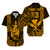 (Custom Text and Number) Hawaii Day Kakau Hawaiian Shirt Proud To Be Hawaiian Gold King Kamehameha and Kanaka Maoli LT13 Gold - Polynesian Pride