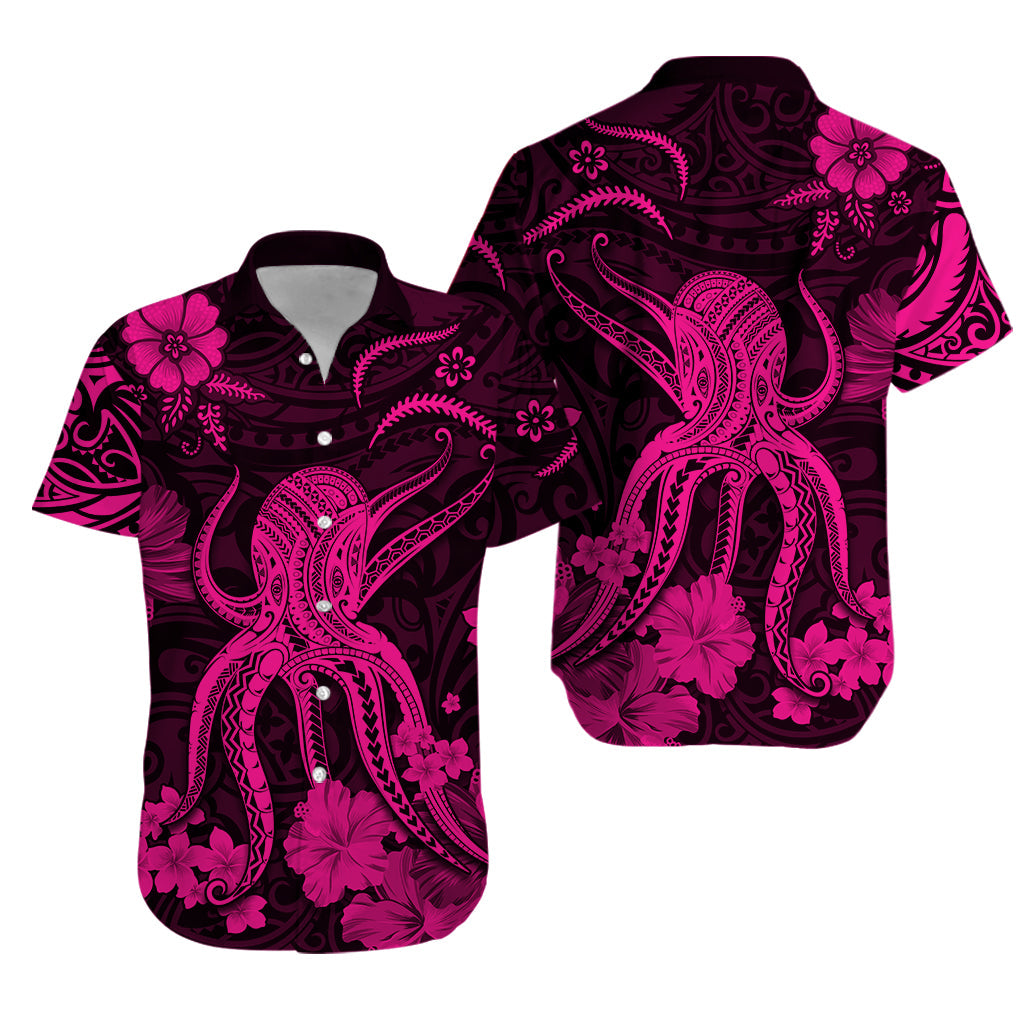 Hawaii Hawaiian Shirt Polynesia Pink Octopus LT13 Unisex Pink - Polynesian Pride