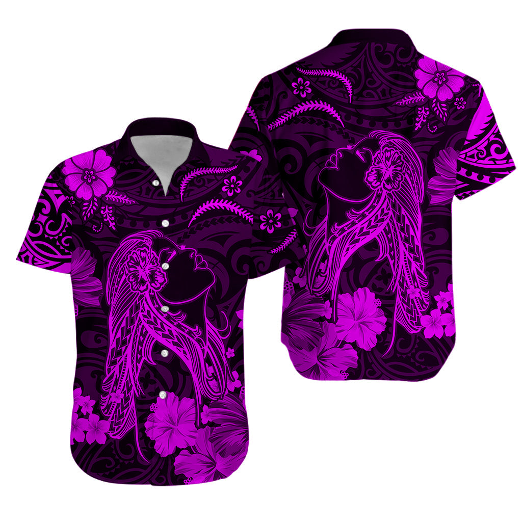 Hawaii Hawaiian Shirt Polynesia Purple Beautiful Hula Girl LT13 Unisex Purple - Polynesian Pride