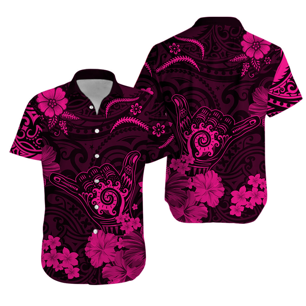 Hawaii Hawaiian Shirt Polynesia Pink Cool Shaka Sign LT13 Unisex Pink - Polynesian Pride