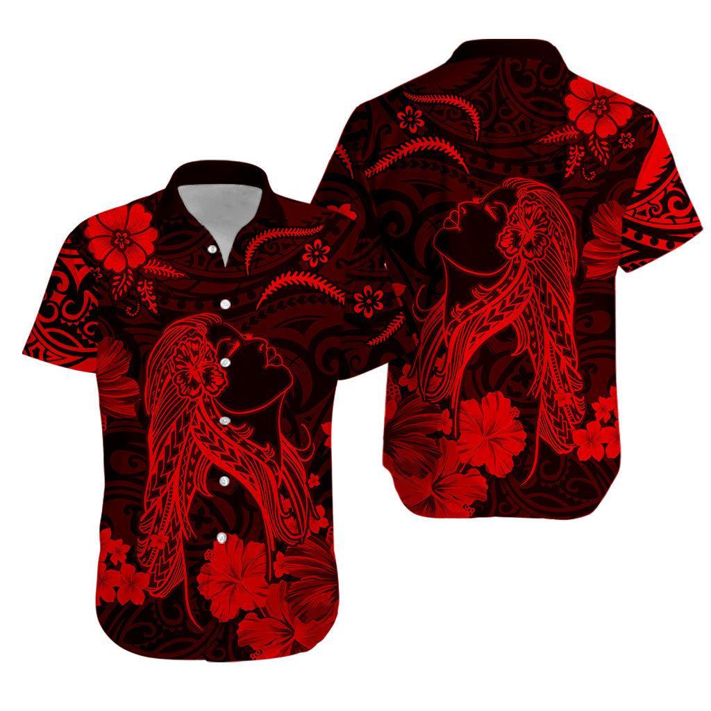 Hawaii Hawaiian Shirt Polynesia Red Beautiful Hula Girl LT13 Unisex Red - Polynesian Pride