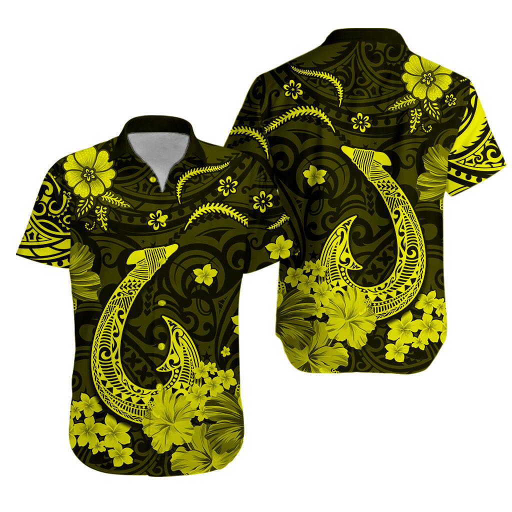 Hawaii Hawaiian Shirt Polynesia Yellow Fish Hook LT13 Unisex Yellow - Polynesian Pride