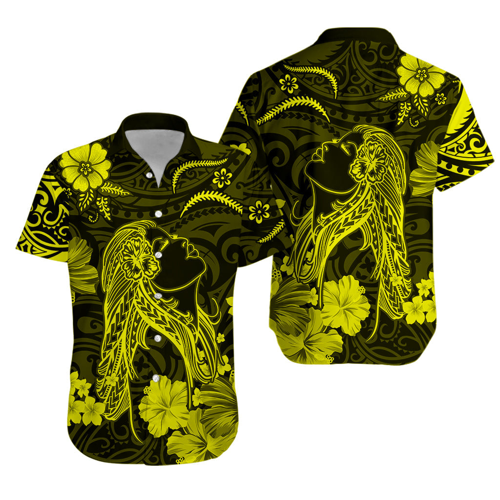 Hawaii Hawaiian Shirt Polynesia Yellow Beautiful Hula Girl LT13 Unisex Yellow - Polynesian Pride