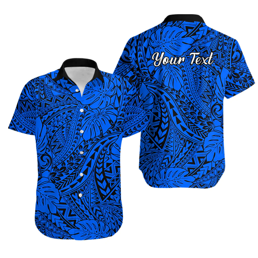 (Custom Personalised) Hawaii Hawaiian Shirt Polynesian Tribal Art Ver.04 LT14 Blue - Polynesian Pride