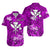 Custom Polynesian Matching Hawaiian Outfits For Couples Hawaiian Map with Kanaka Purple Flowers LT13 - Polynesian Pride