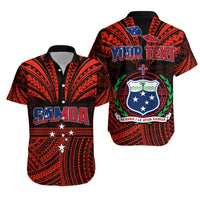 Custom Polynesian Couple Outfits Samoa Tatau Matching Dress and Hawaiian Shirt Red Polynesian Proud Samoan LT13 - Polynesian Pride