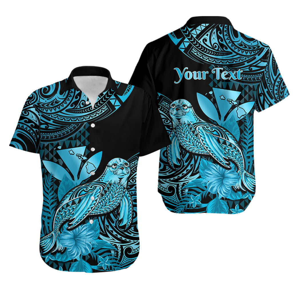 Custom Polynesian Tribal Matching Hawaiian Outfits For Couples Monk Seal with Kanaka Turquoise LT14 - Polynesian Pride