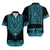 (Custom Personalised) Polynesian Hawaiian Shirt Dashiki With Polynesian Tattoo Royal Turquoise Version LT14 Unisex Turquoise - Polynesian Pride