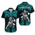 Custom Polynesian Couple Outfits Matching Turquoise Hawaiian Dress And Shirt Hawaiian Warrior with Weapon Polynesian Ver.02 LT14 - Polynesian Pride