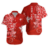 Custom Polynesian Flowers Matching Hawaiian Outfits For Couples Red LT13 - Polynesian Pride