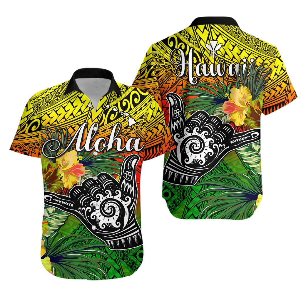 The Shaka Hawaii Hawaiian Shirt Tropical Flowers Reggae Version LT13 Unisex Reggae - Polynesian Pride