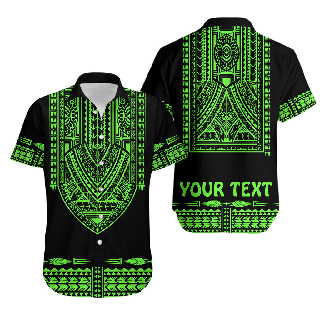 (Custom Personalised) Polynesian Hawaiian Shirt Dashiki With Polynesian Tattoo Royal Green Version LT14 Unisex Green - Polynesian Pride