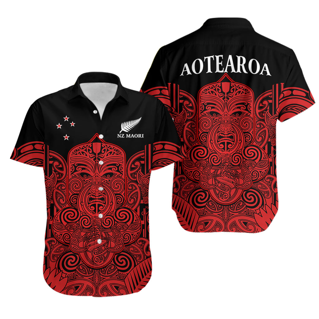 New Zealand Tiki Rugby Hawaiian Shirt NZ Maori Koru Pattern Ver.03 LT14 Red - Polynesian Pride