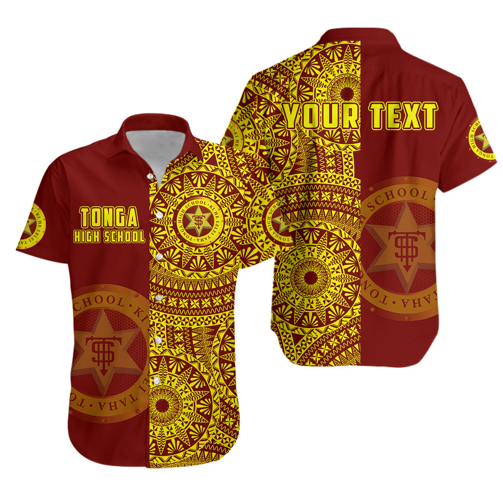 (Custom Personalised) Tonga High School Hawaiian Shirt Tongan Ngatu Pattern LT14 Unisex Red - Polynesian Pride