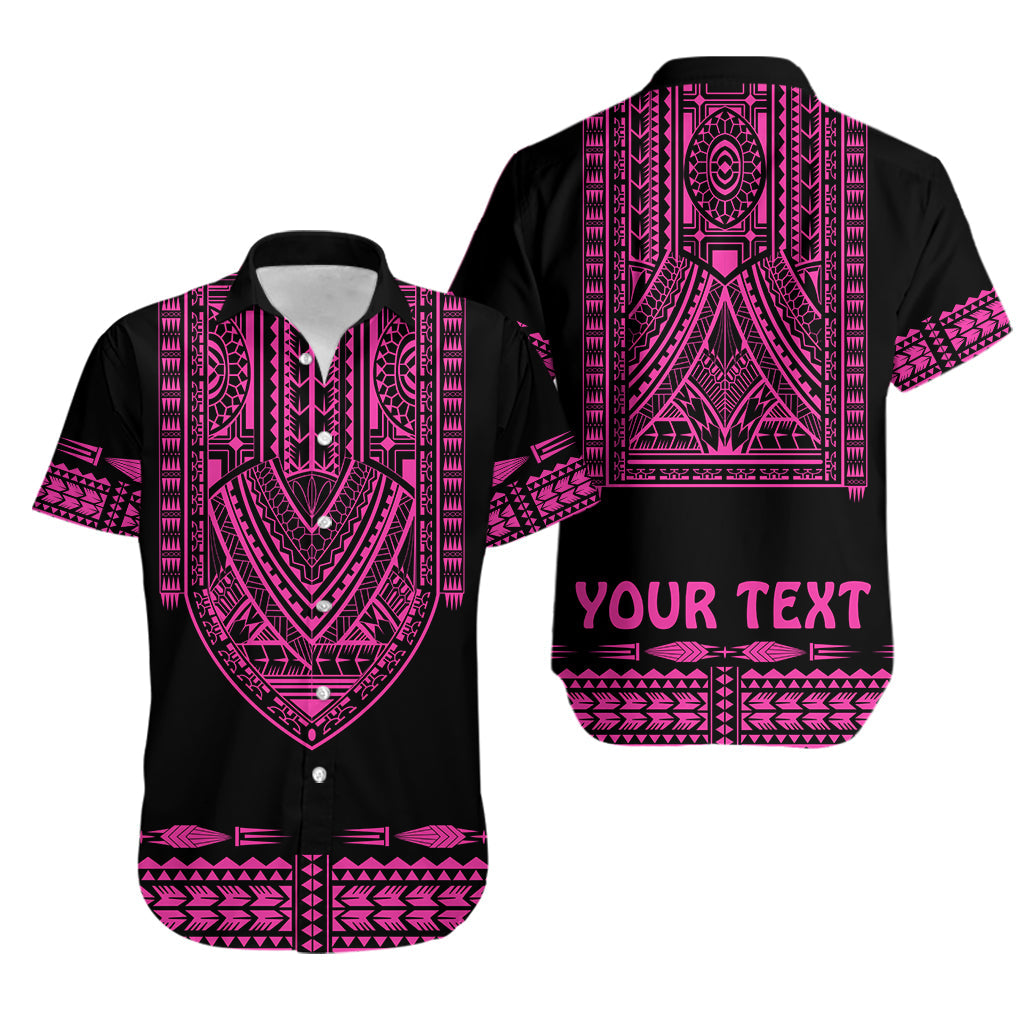 (Custom Personalised) Polynesian Hawaiian Shirt Dashiki With Polynesian Tattoo Royal Pink Version LT14 Unisex Pink - Polynesian Pride