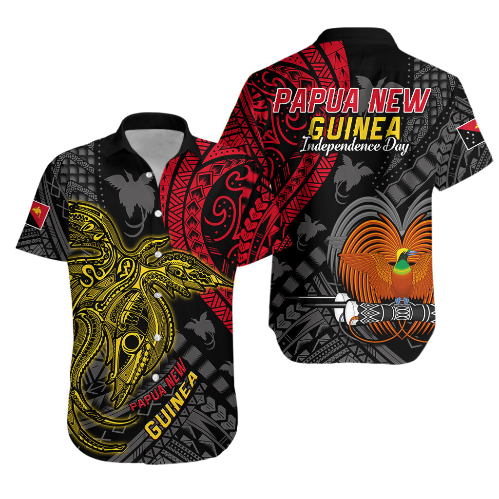 Papua New Guinea Hawaiian Shirt Raggiana Birds Of Paradise Happy 47th Independence Day LT13 Unisex Black - Polynesian Pride
