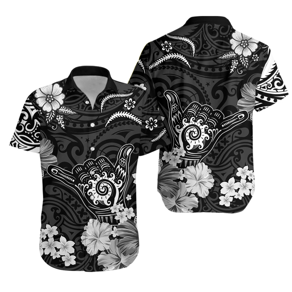 Hawaii Hawaiian Shirt Polynesia Black Cool Shaka Sign LT13 Unisex Black - Polynesian Pride