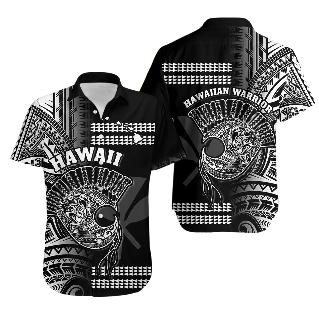 Hawaii Hawaiian Shirt Kakau Warrior Helmet Gradient White Polynesian LT14 White - Polynesian Pride