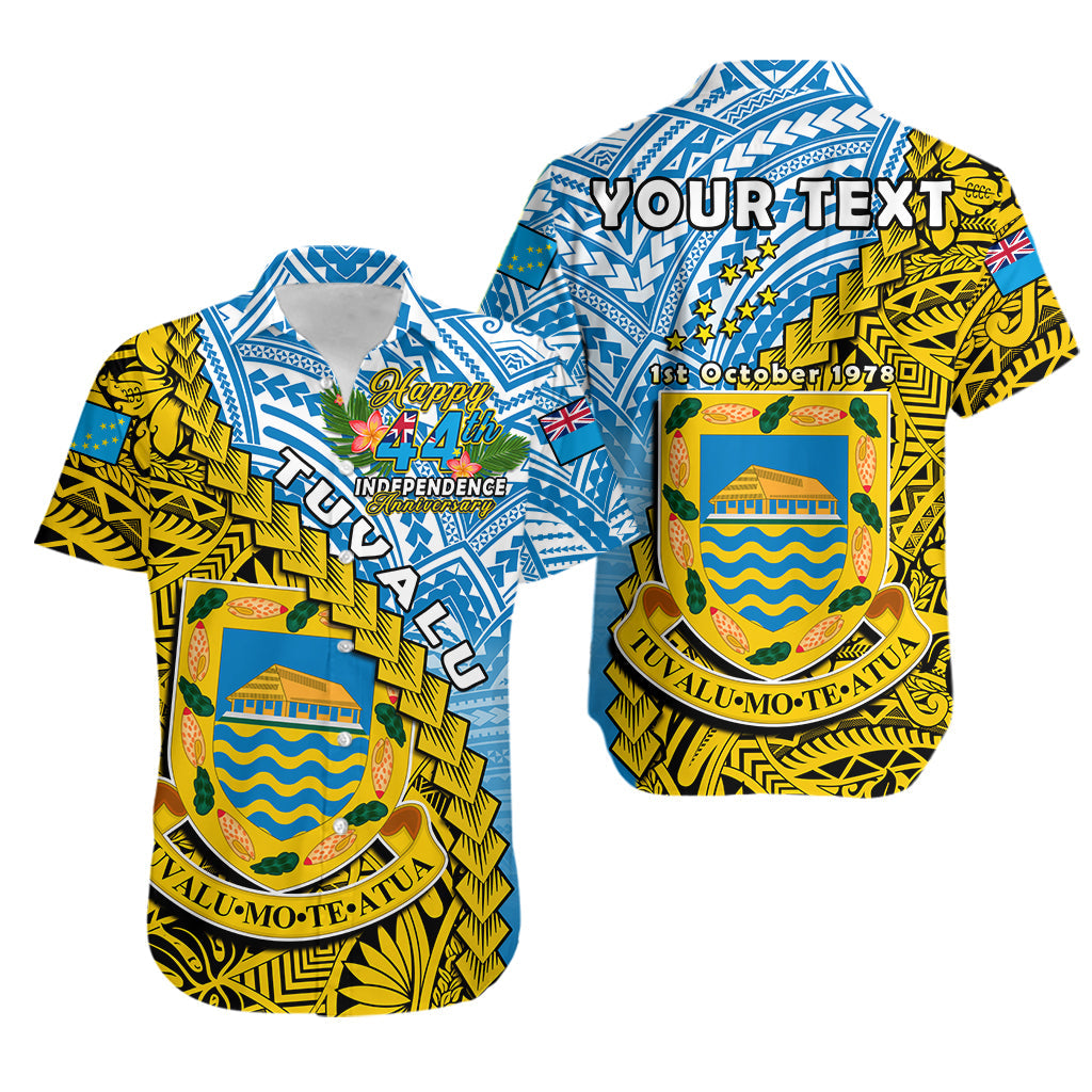 (Custom Personalised) Tuvalu 1978 Hawaiian Shirt Happy 44th Independence Anniversary Polynesian Pattern LT14 Unisex Yellow - Polynesian Pride