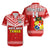 (Custom Text And Number) Tonga Rugby Hawaiian Shirt Mate Maa Tonga Pacific Ngatu White LT14 Red - Polynesian Pride