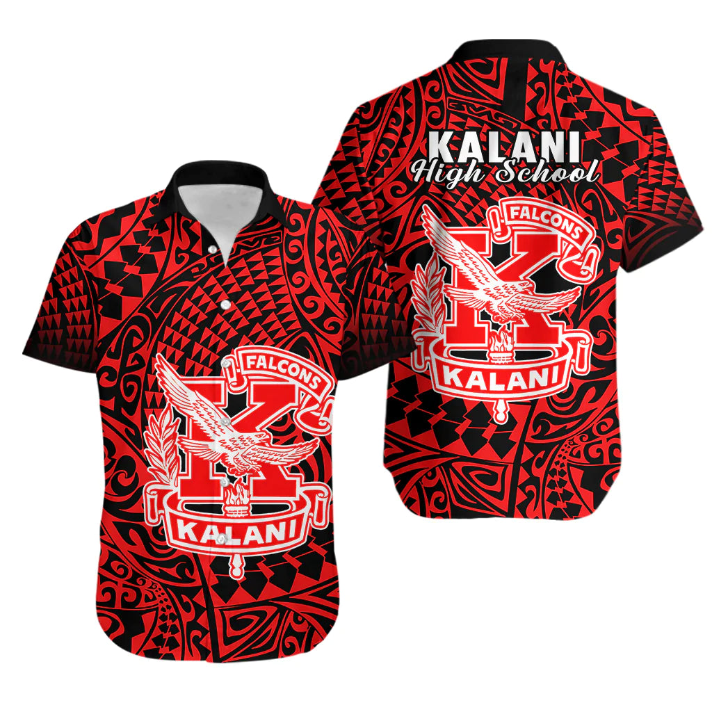 Hawaii Hawaiian Shirt Kalani High School Tribal Kakau LT14 Red - Polynesian Pride