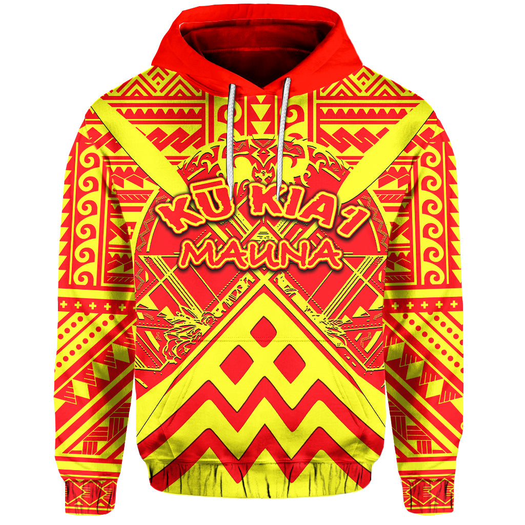 Custom Hawaii Mauna Kea Hoodie LT6 Unisex Red - Polynesian Pride