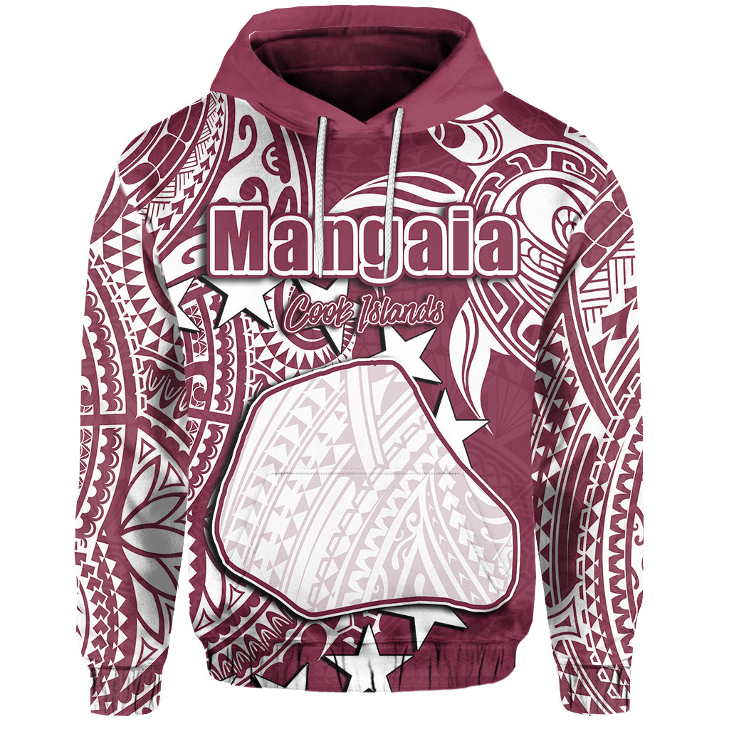 Custom Cook Islands Hoodie Mangaia LT6 Unisex Maroon - Polynesian Pride