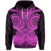 Polynesian Tattoo All Over Print Hoodie Purple 2 Unisex Black - Polynesian Pride