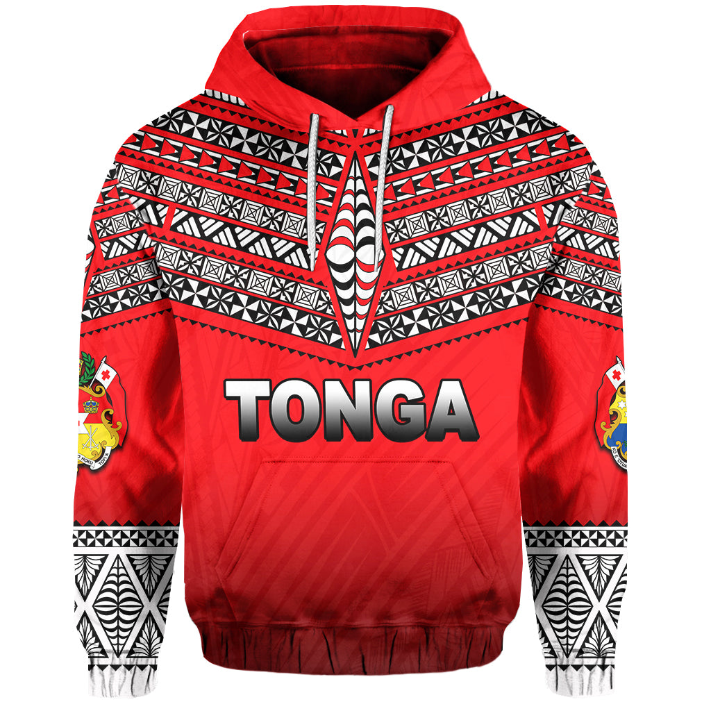 Custom Tonga Hoodie Ngatu Polynesian Red Style LT6 Unisex Red - Polynesian Pride