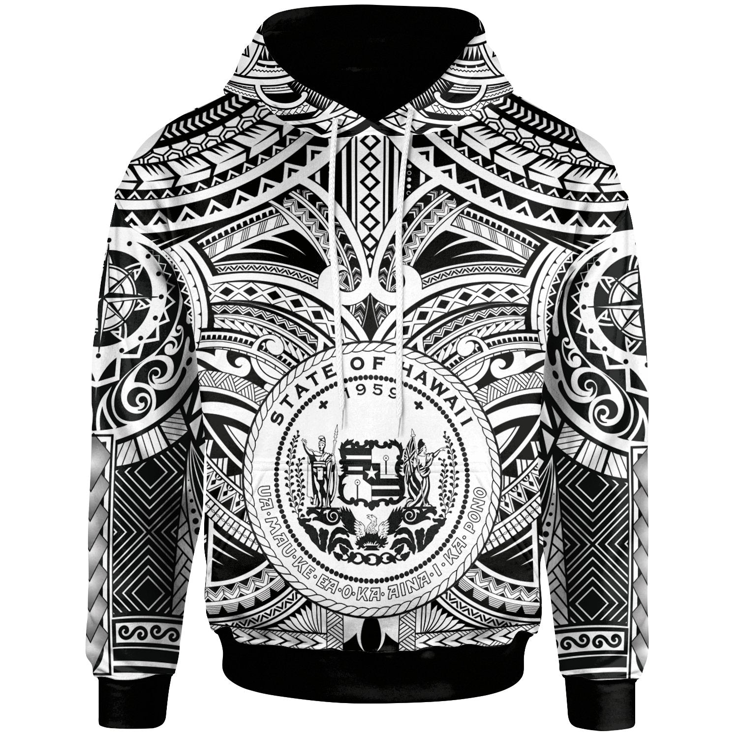 Polynesian Hawaii Hoodie Coat ofrm Hawaii & Polynesian Patterns Unisex White - Polynesian Pride