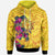 Polynesian Hawaii Kanaka Maoli Hoodie Hibiscus Flowers & Polynesian Patterns Unisex Yellow - Polynesian Pride