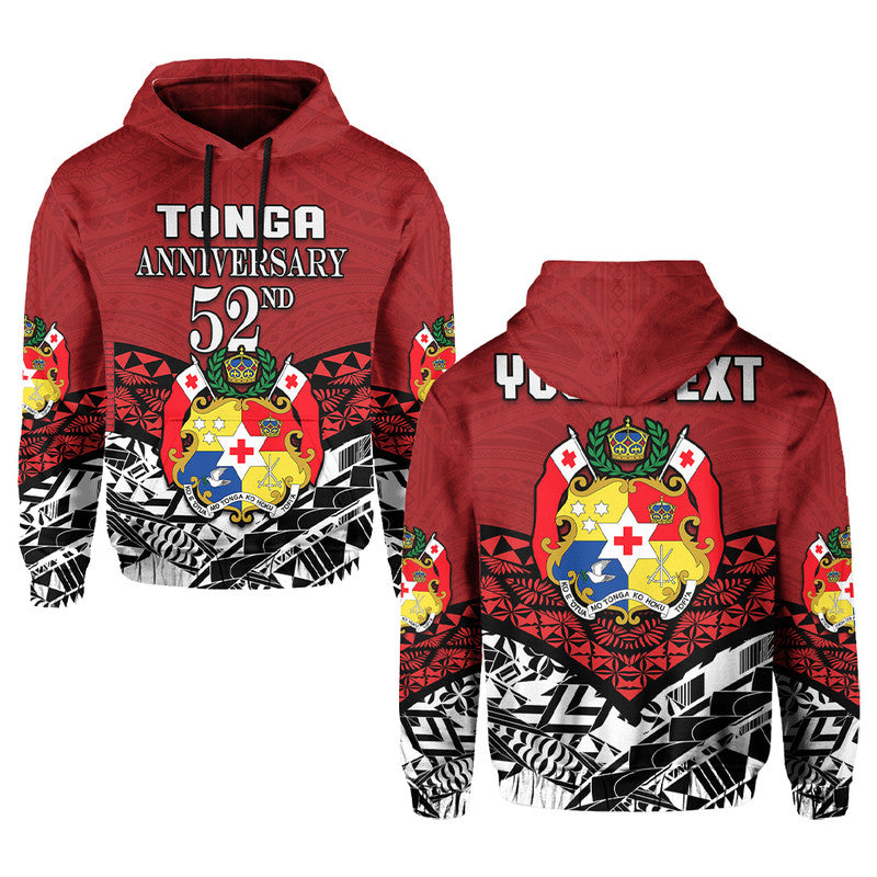 Custom Tonga Hoodie Independence Anniversary Special Version 2022 LT14 Red - Polynesian Pride