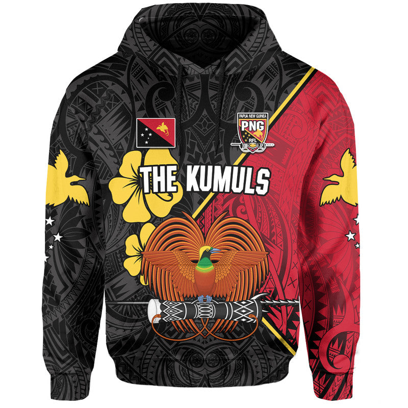 The Kumuls PNG Hoodie Papua New Guinea Polynesian Dynamic Style Black LT14 Hoodie Black - Polynesian Pride