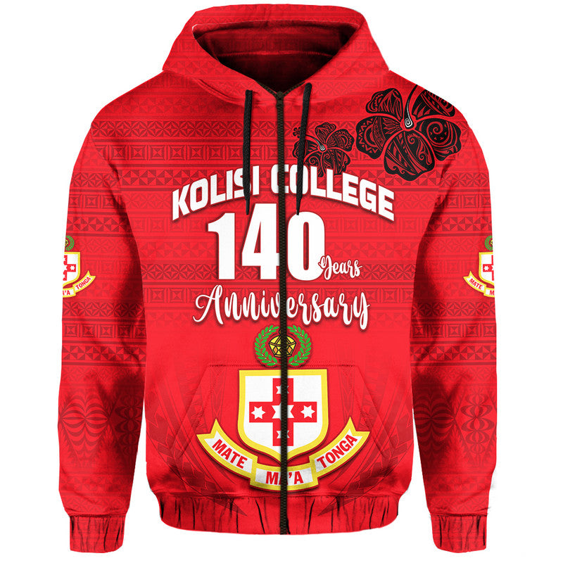 (Custom Text and Number) Kolisi Tonga College Atele Hoodie 140 Years Anniversary Tongan Ngatu LT13 - Polynesian Pride