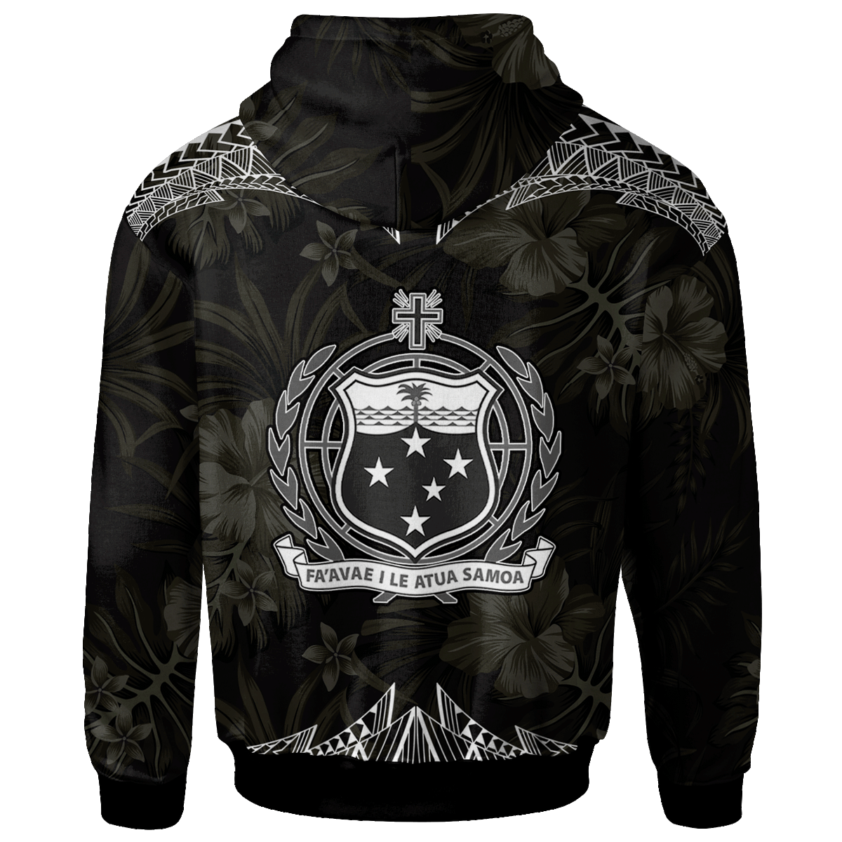 Samoa Hoodie Keep Calm Style White Patterns - Polynesian Pride