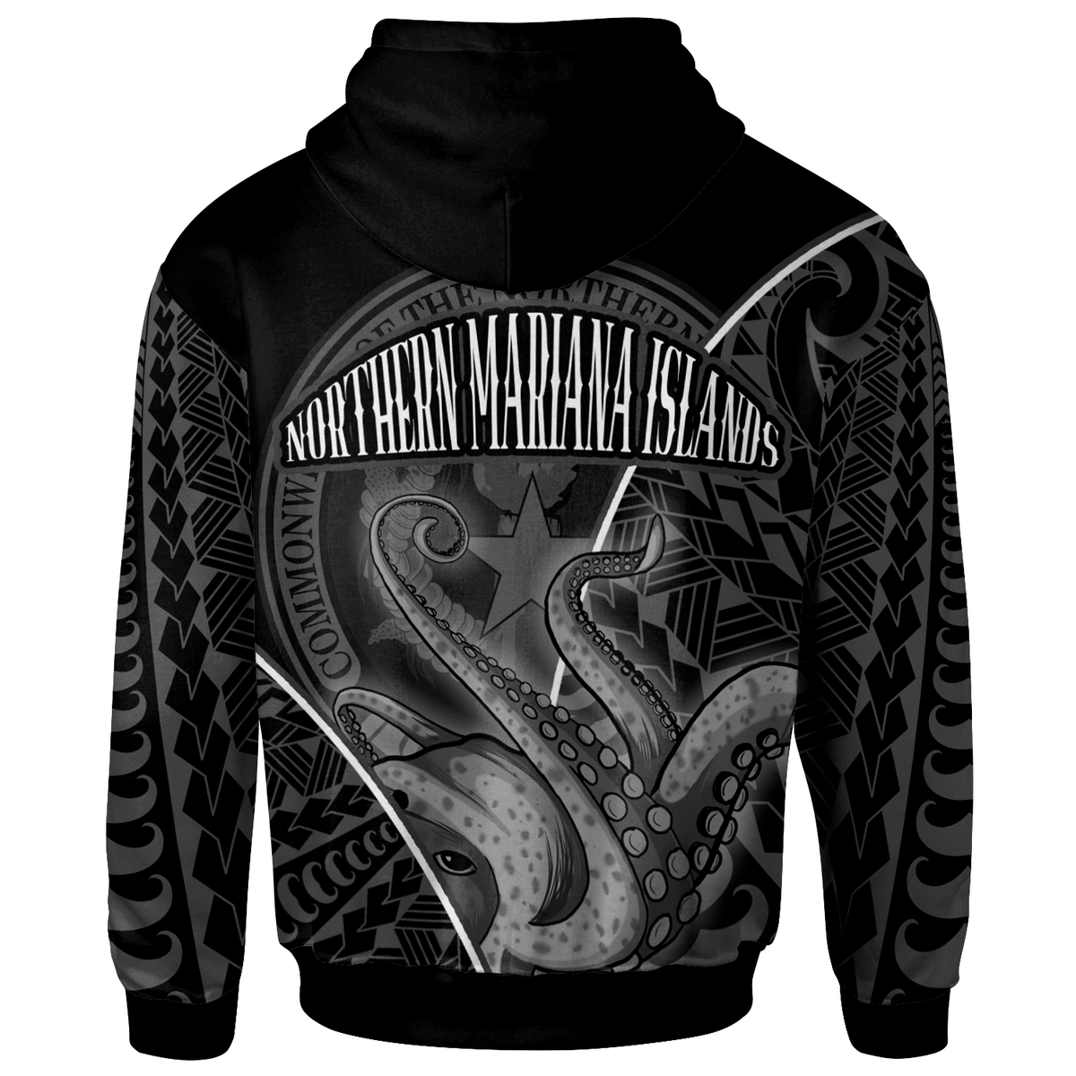 Northern Mariana Islands Hoodie Octopus Style White Color - Polynesian Pride