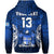 (Custom Text and Number) Fiji Rugby Zip Hoodie Flying Fijians Blue Tapa Pattern LT13 - Polynesian Pride