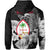 Custom Guam Seal Hoodie Polynesian Turtle with Flowers Version White LT13 - Polynesian Pride