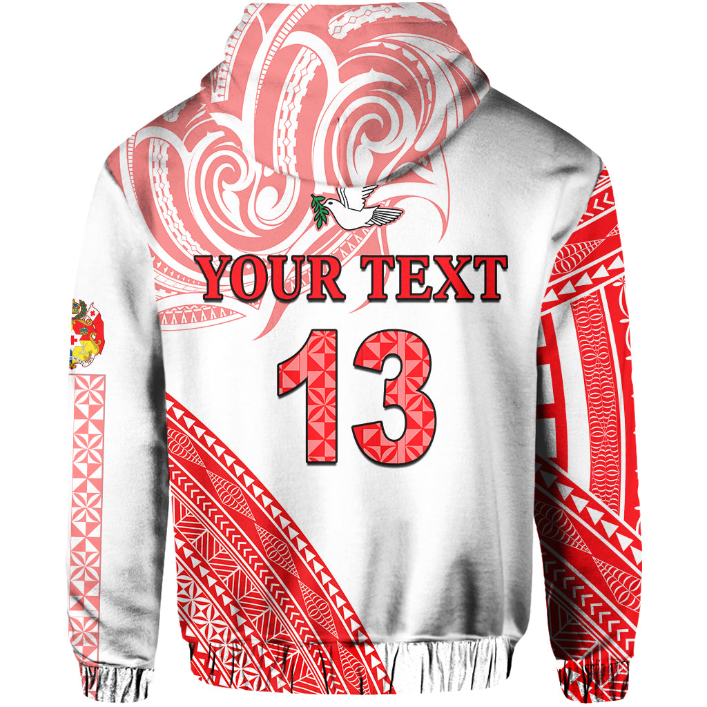(Custom Text and Number) Tonga Hoodie Tongan Pattern Blithesome LT13 - Polynesian Pride