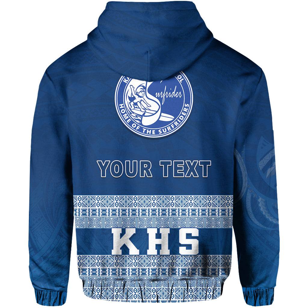 Custom Kailua High School Zip Hoodie KHS Hawaii Pattern LT13 - Polynesian Pride
