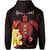 Custom Hawaii Turtle Zip Hoodie Hawaiian Flowers Version Red Elegant LT13 - Polynesian Pride